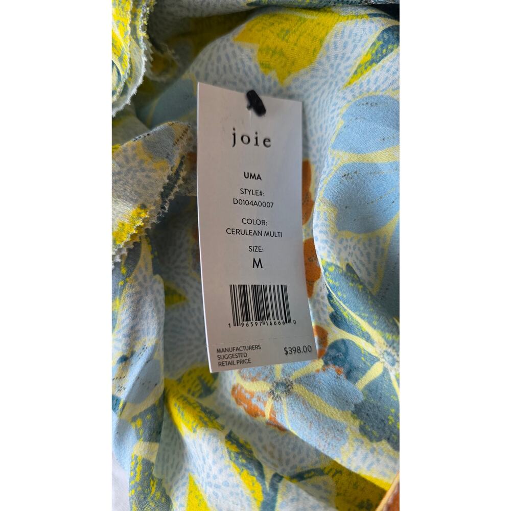 NWT Joie Uma Cerulean Floral Silk Chiffon Halter Dress M - Picture 6 of 10